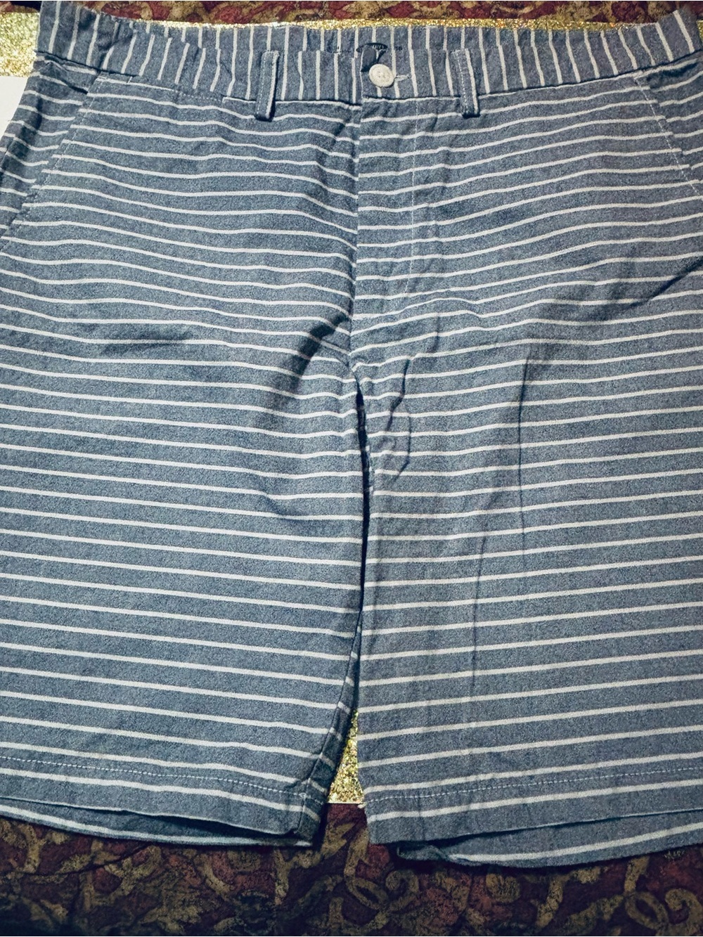 Old Navy Light Blue and White Striped Shorts